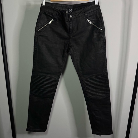 McQ Alexander McQueen Coated Moto Jeans - Picture 2 of 12